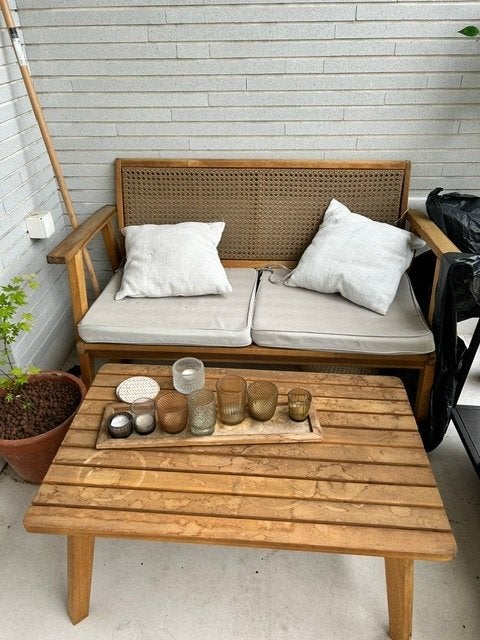 JOLI SET DE TABLE BANC JARDIN, Table d'appoint, Enlèvement, Utilisé, Bois