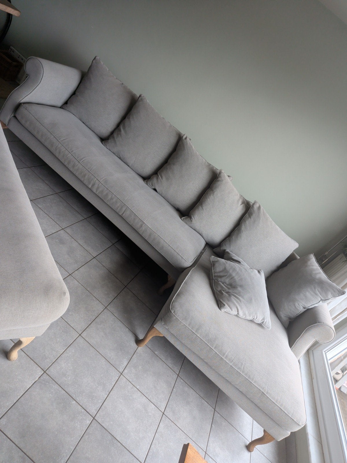 Canapé d'angle style scandinave gris+banquette assortie, Enlèvement, Bois, Scandinave