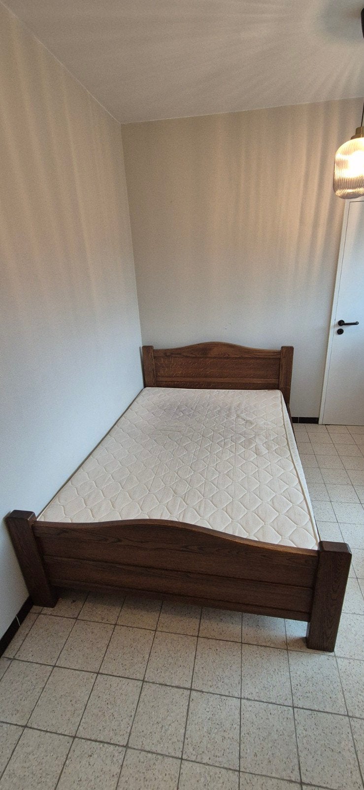 bed 140x200 cm met matras, Maison & Meubles, Queen size, 140 cm, Brun, Enlèvement