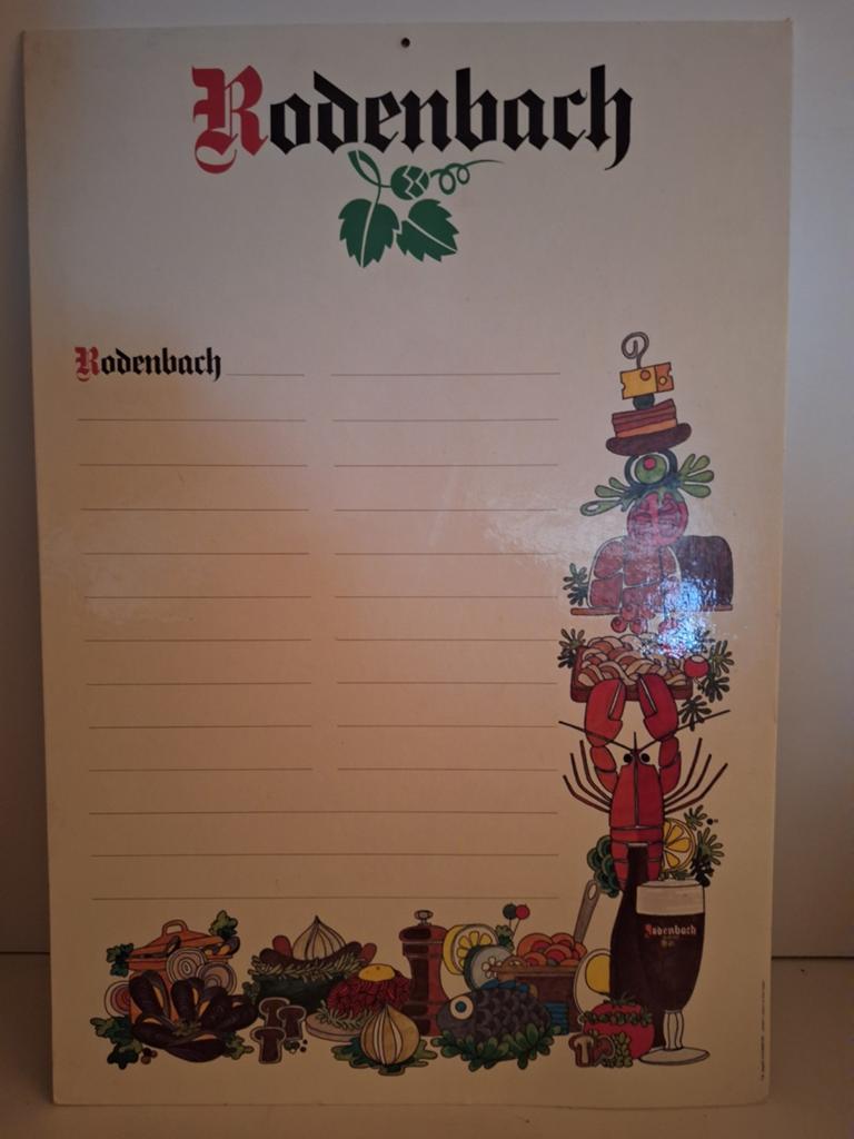 Oud groot reclamebord brouwerij Rodenbach Roeselare 1981, Ophalen