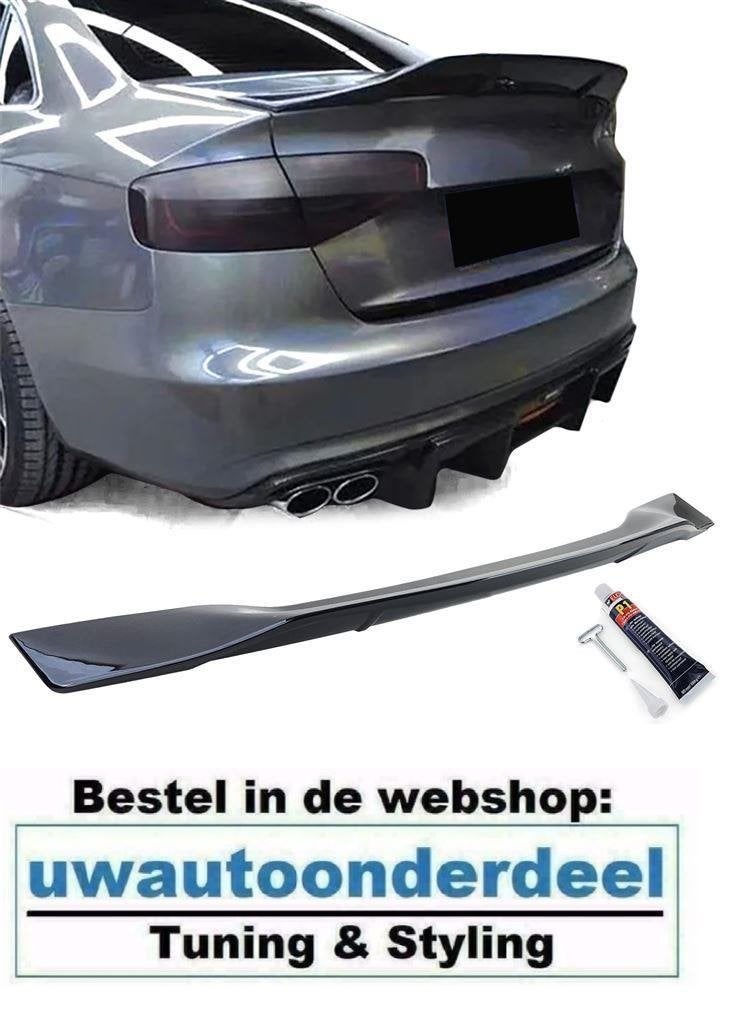 Achterklep Ducktale Spoiler Zwart Geschikt voor Audi A4 8K S, Verzenden