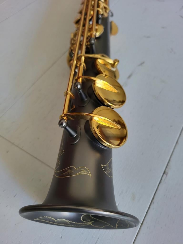 Grijze sopraan sax in goede staat, Ophalen of Verzenden, Zo goed als nieuw, Sopraan, Met koffer