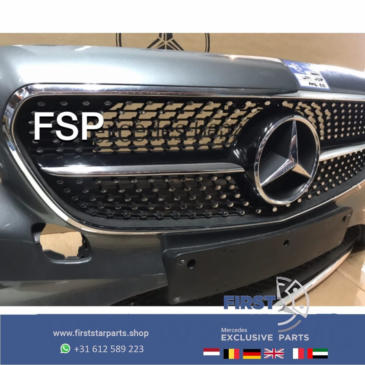 W213 AMG VOORBUMPER COMPLEET Mercedes E KLASSE 2016-2019 GRI, -, -, Avant, -