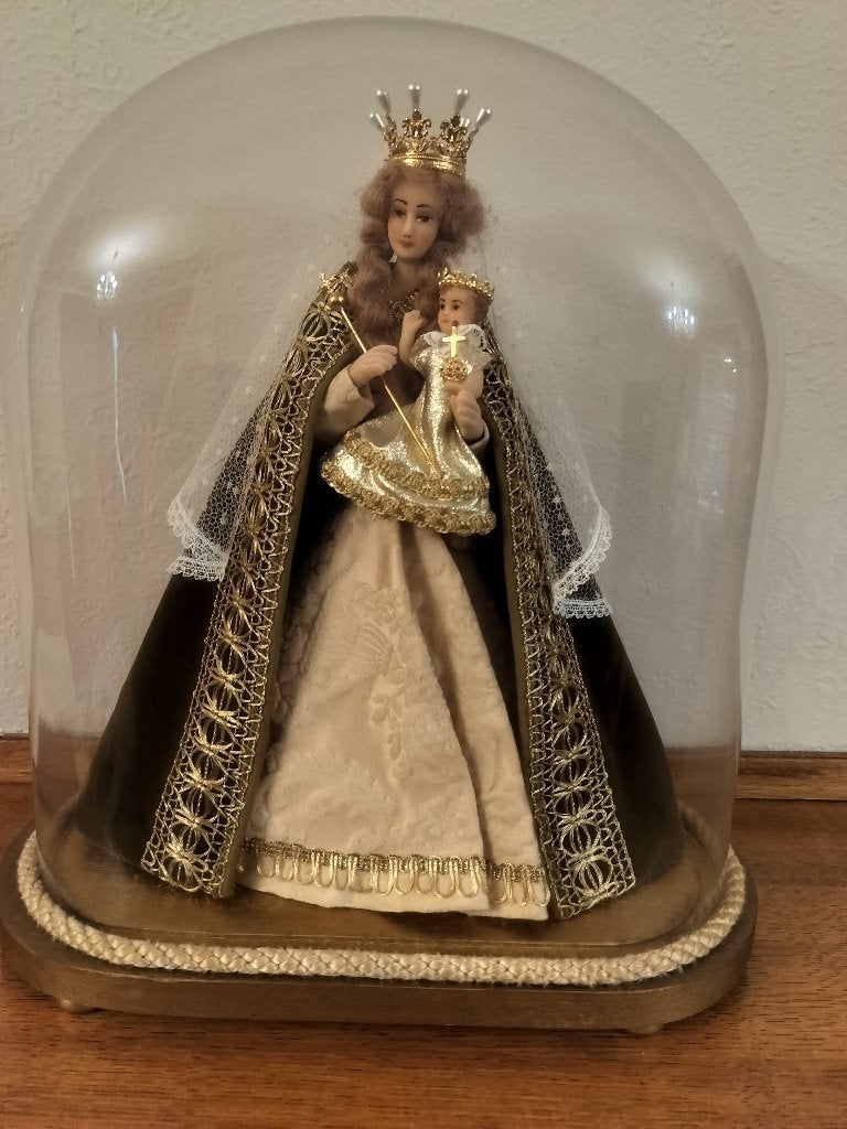 Antiek Mariabeeldje onder stolp, Antiek en Kunst, Curiosa en Brocante, Ophalen