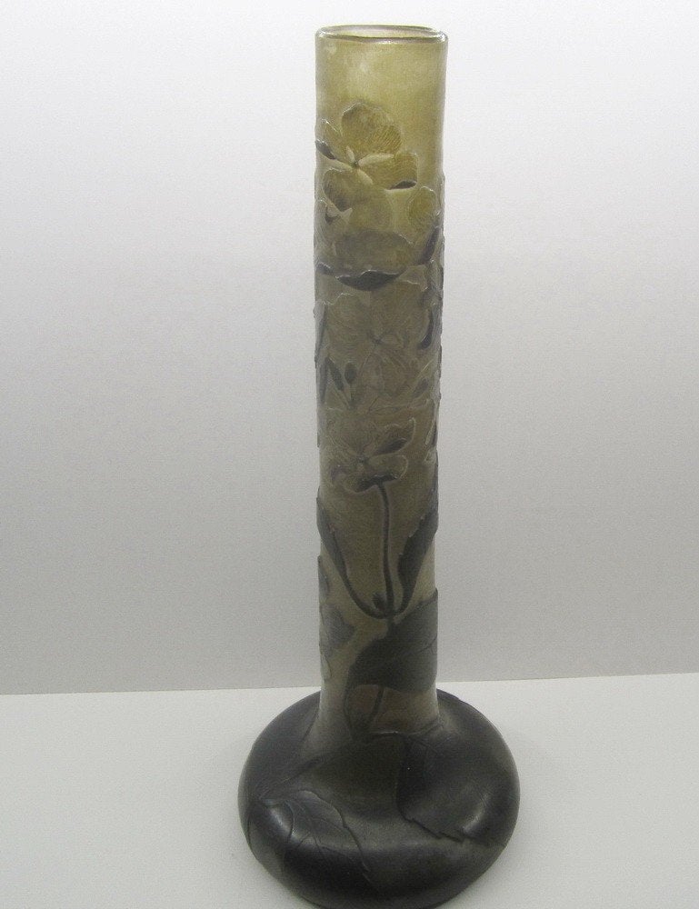 Vase art nouveau ancien en verre camée Emile Gallé, Antiquités & Art, Enlèvement ou Envoi