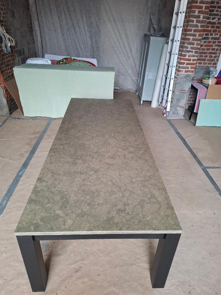 Grote massieve natuursteen eettafel 280 cm, 100 à 150 cm, Enlèvement, Utilisé, Modern & Landelijk