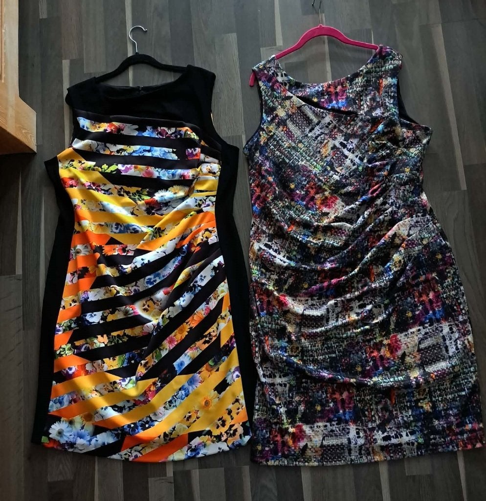 2 x Joseph Ribkoff, Jurk met abstracte print, mt 48, zgan, Vêtements | Femmes, Enlèvement ou Envoi, Joseph Ribkoff, Comme neuf