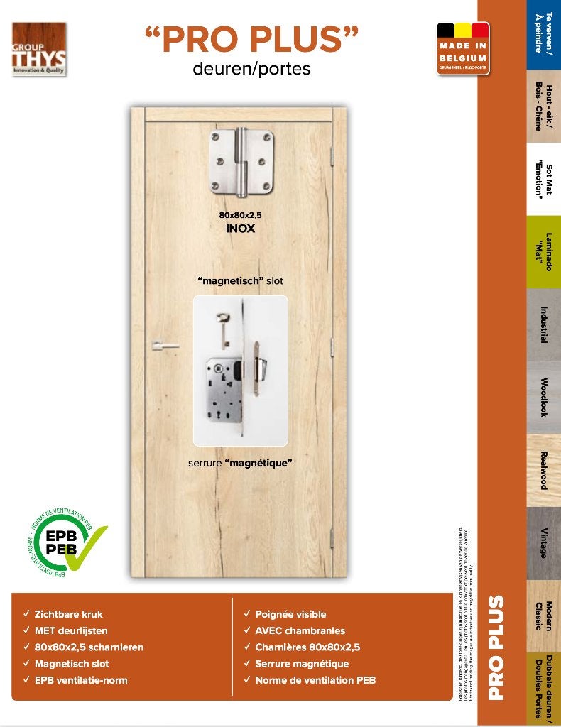 Tubespaan Pro Plus deurgeheel 83x201,5 2 stuks (+1 deur), Doe-het-zelf en Bouw, Ophalen, 80 tot 100 cm, Binnendeur, Zo goed als nieuw