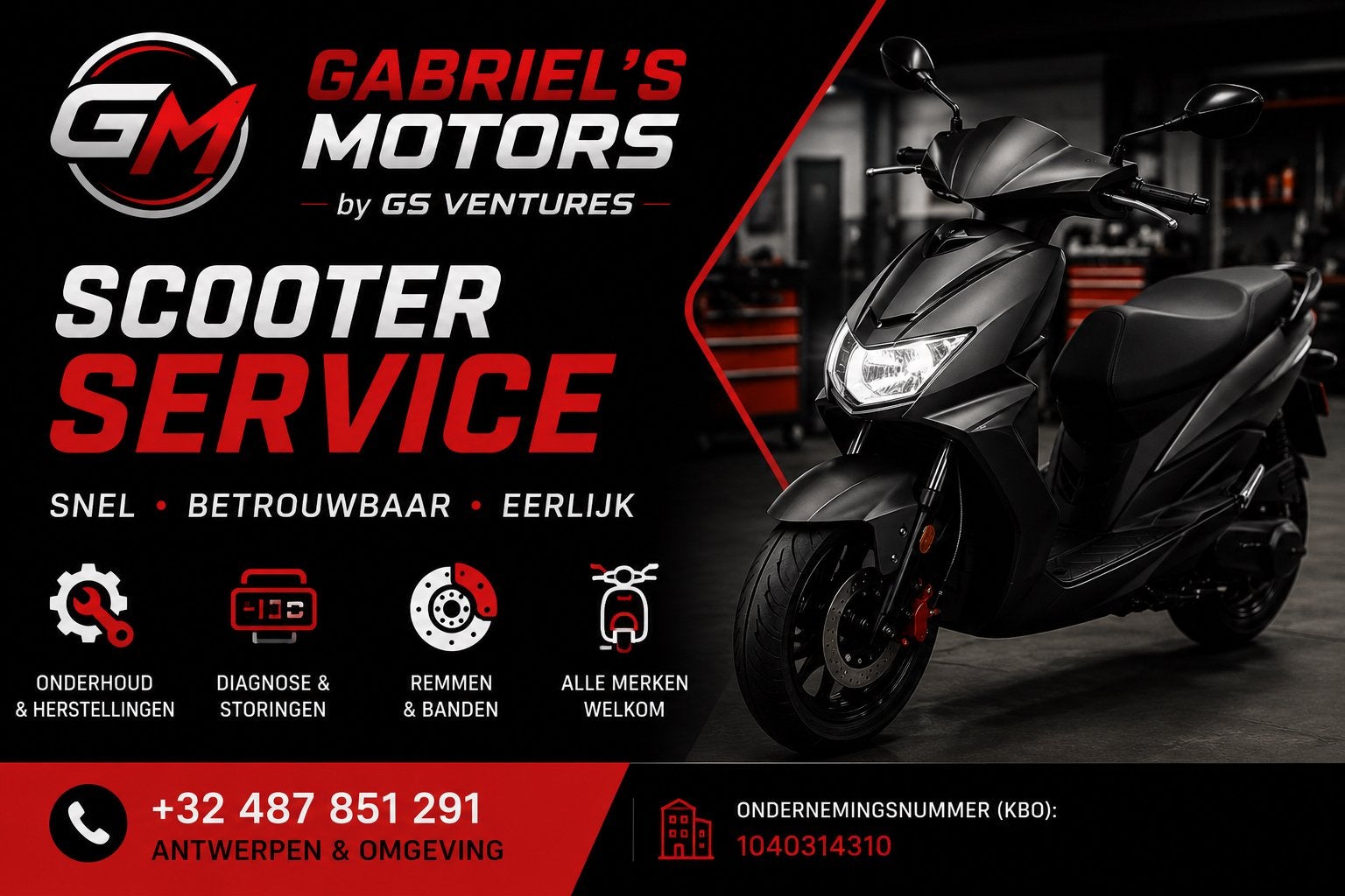 Scooter & Motor Service – Antwerpen, Ophalen