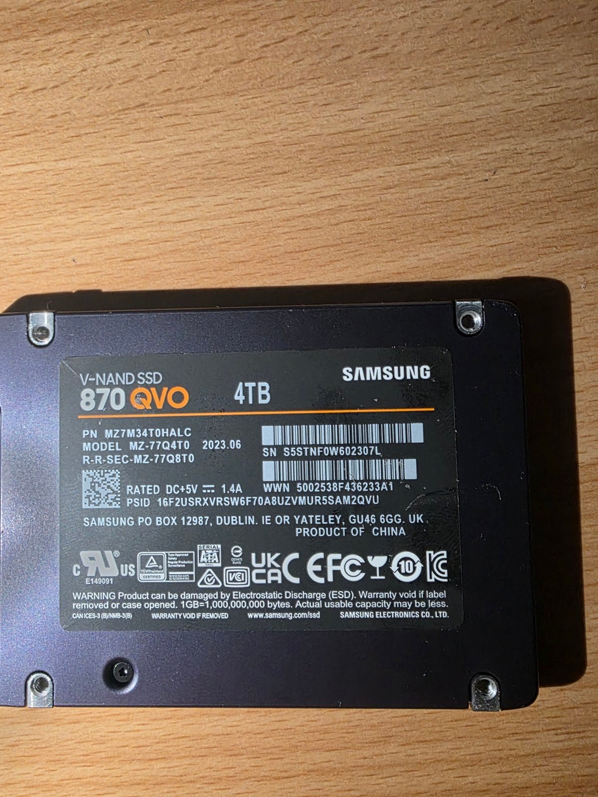 SSD 870 QVO Samsung 4tb, Computers en Software, Harde schijven, Intern, Nieuw, Ophalen of Verzenden, Samsung