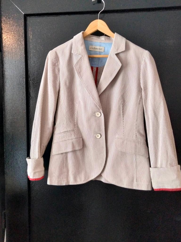 zomer jasje.fijne strepen.Merk Clement.Italiaanse 42., Kleding | Dames, Gelegenheidskleding, Ophalen of Verzenden