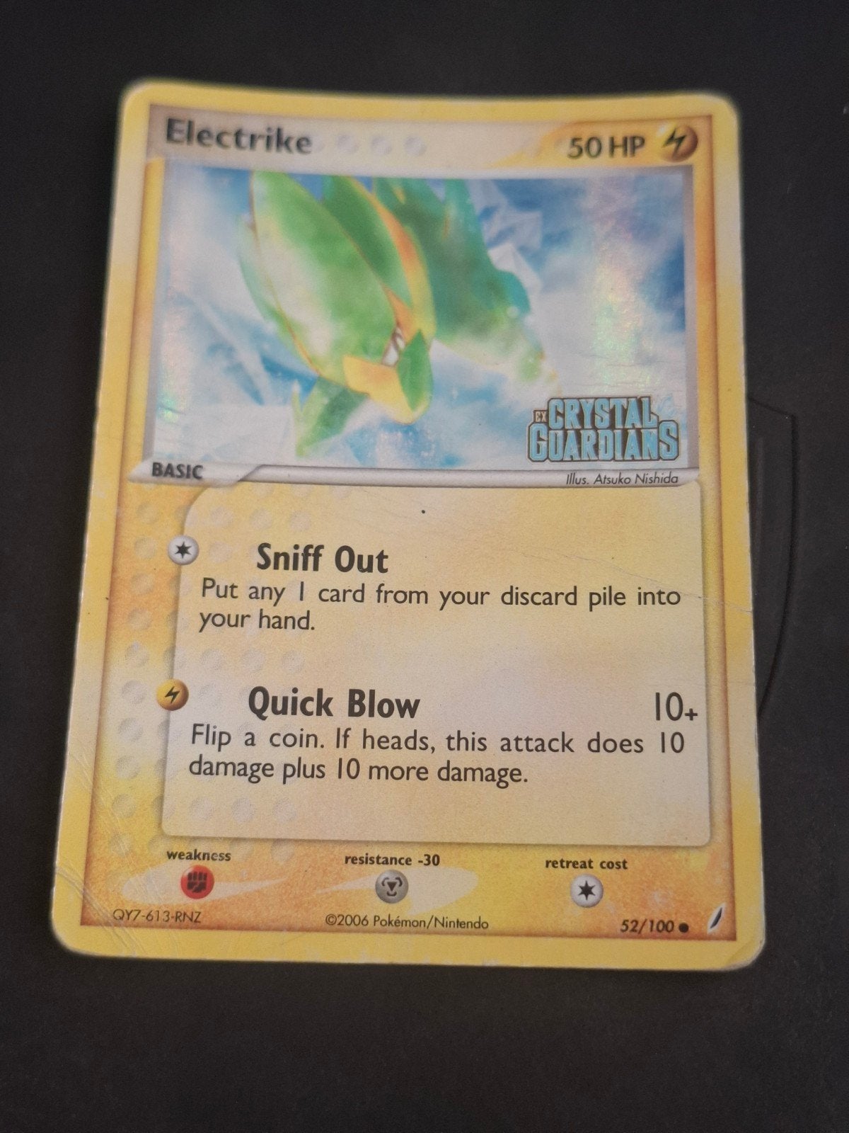 Carte Pokémon - Electrike 52/100 HOLO STAMPED - EX Crystal G, Enlèvement ou Envoi