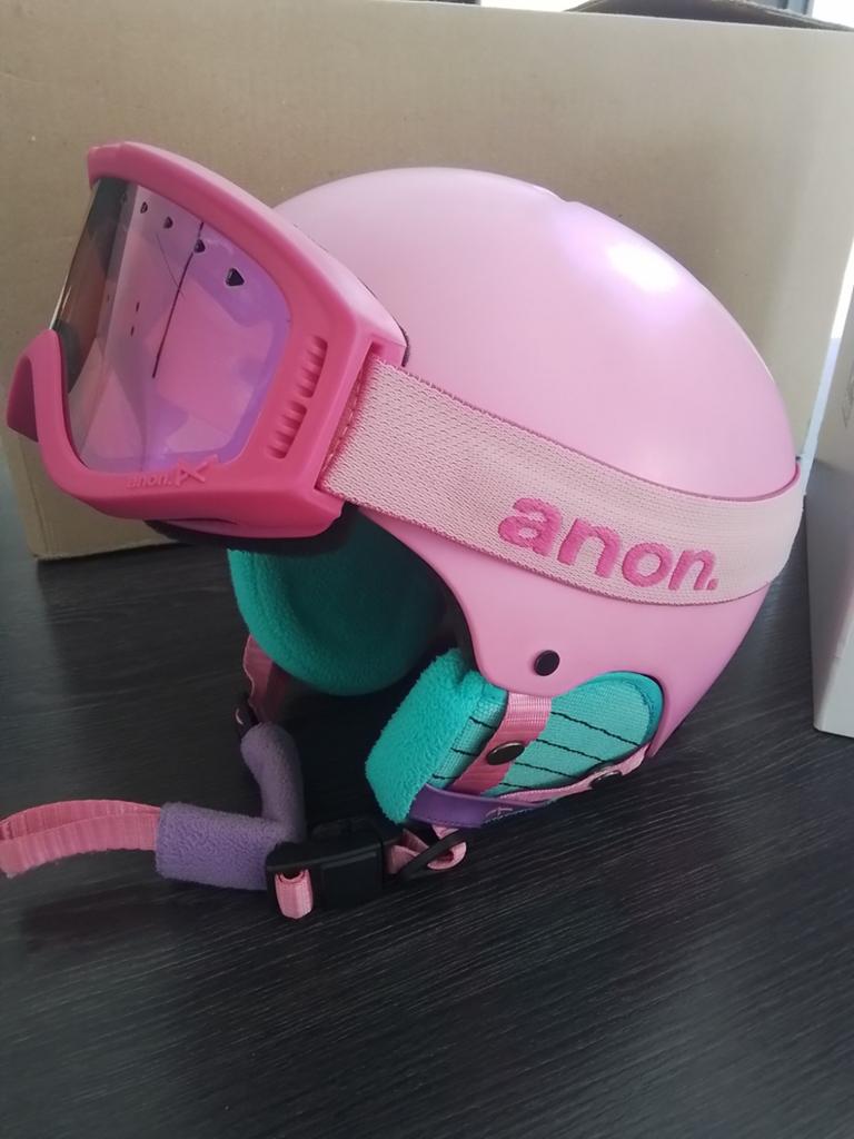 Anon Rime skihelm youth 52-55cm plus Skibril Anon Tracker, Ophalen of Verzenden, Gebruikt, L, Anon