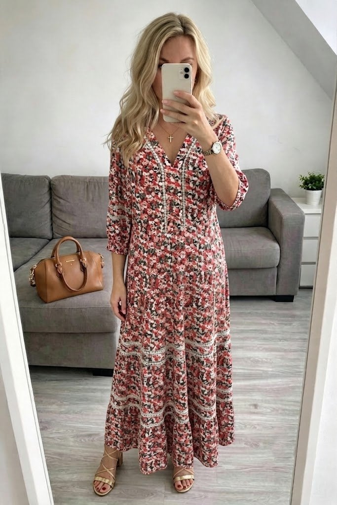Lange jurk K-Design xl, Kleding | Dames, K-design, Maat 46/48 (XL) of groter, Zo goed als nieuw, Onder de knie