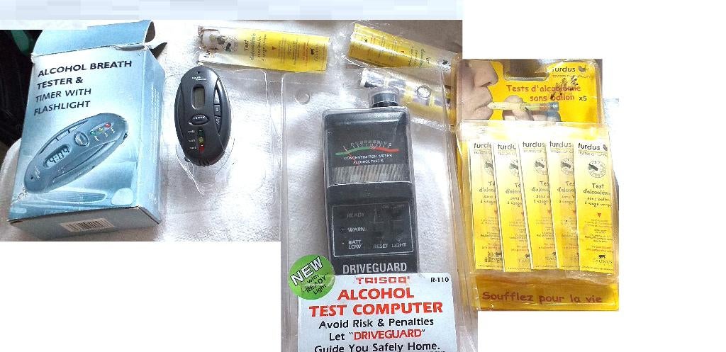 Lot test alcool +Test d'alcoolémie par ordinateur , neuf, Envoi, Neuf