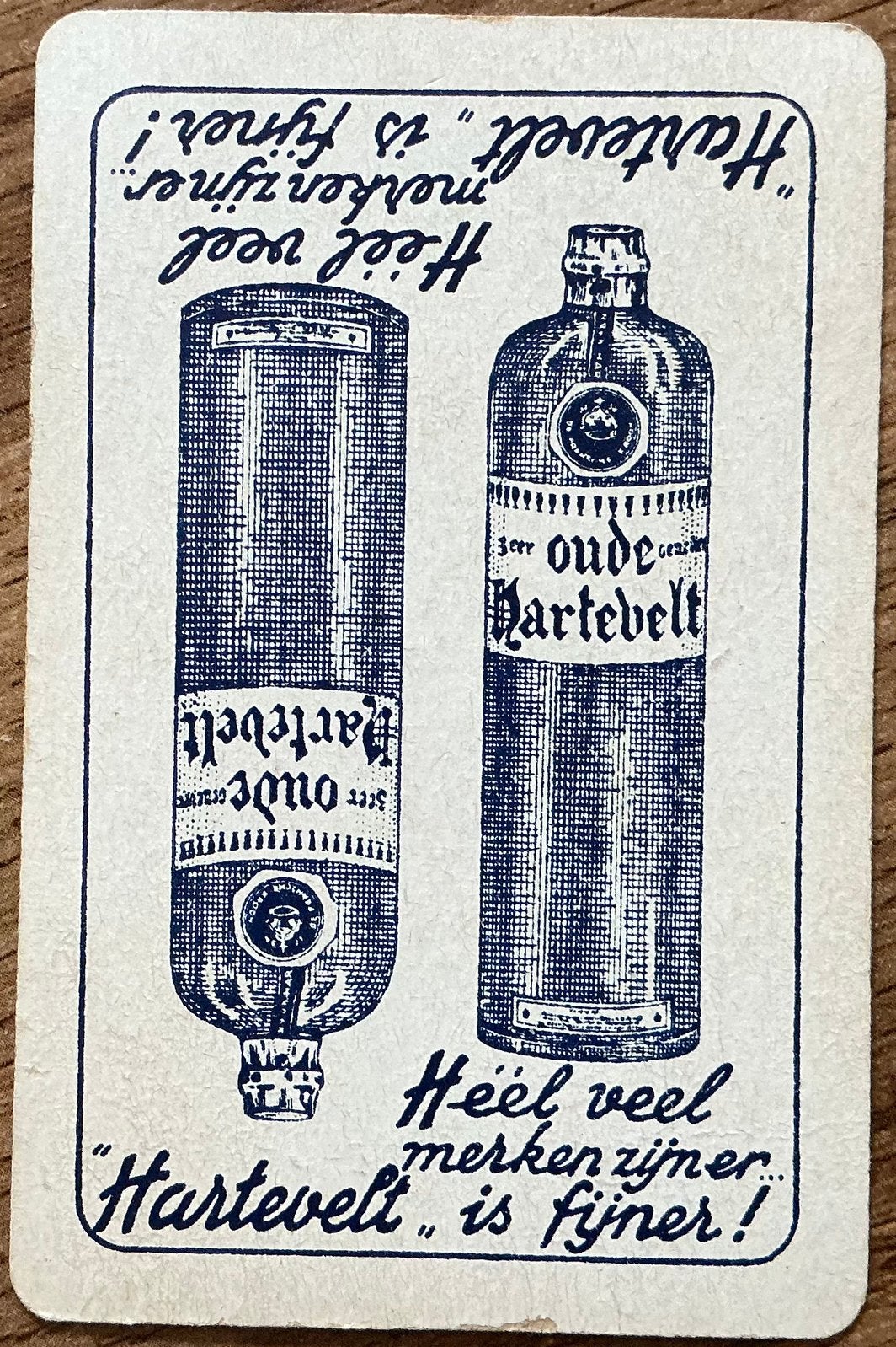 Speelkaart OUDE HARTEVELT JENEVER, Verzamelen, Ophalen of Verzenden, Zo goed als nieuw, Speelkaart(en)