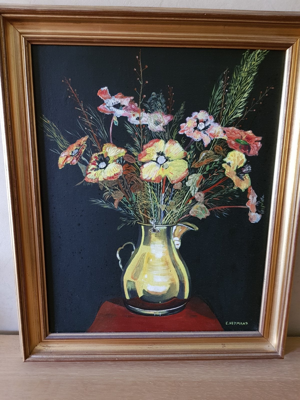 Schilderij op doek, mooie kader, H 48, B 38cm, kader 5cm, Enlèvement, Toile