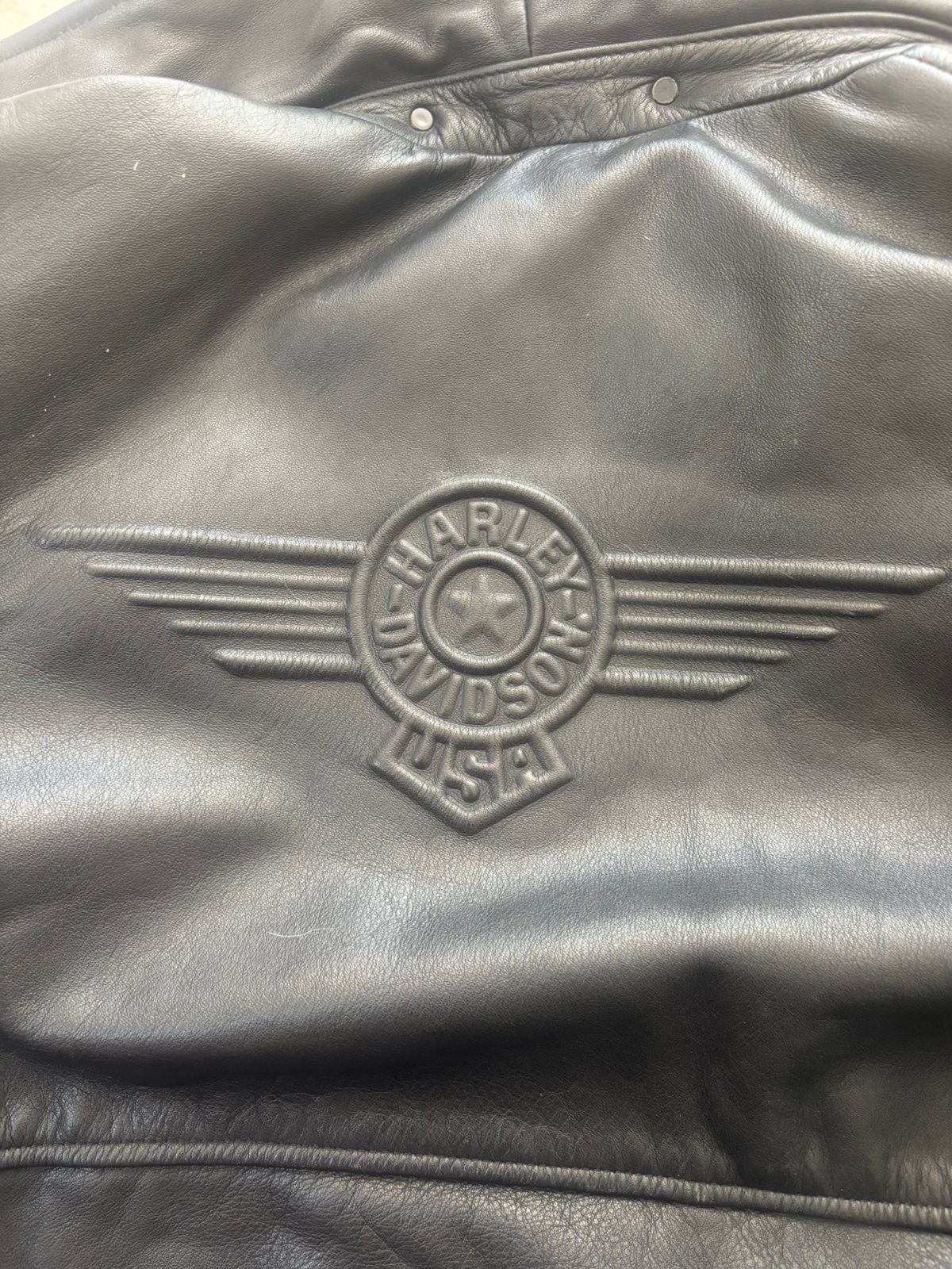 Harley davidson Fatboy zwarte lederen vest, Ophalen