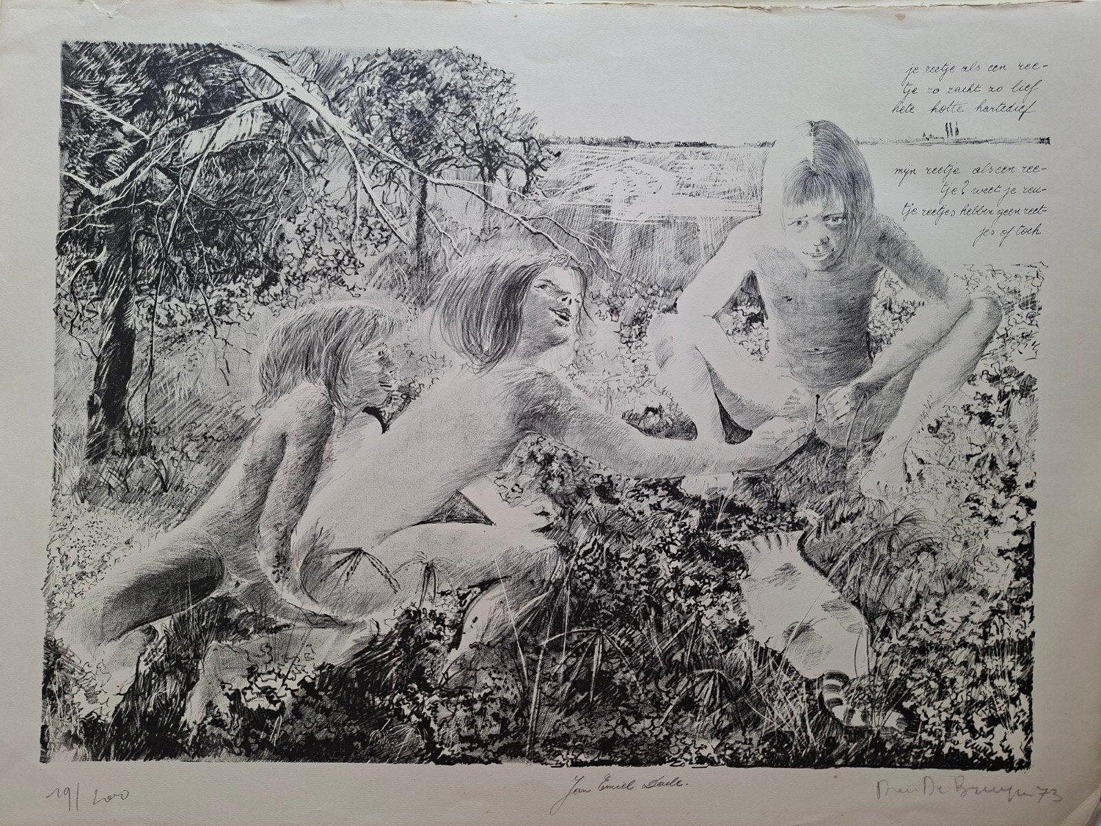 DE BRUYNE Dees "Je reetje als een reetje..." litho, Antiek en Kunst, Ophalen of Verzenden, Genummerd