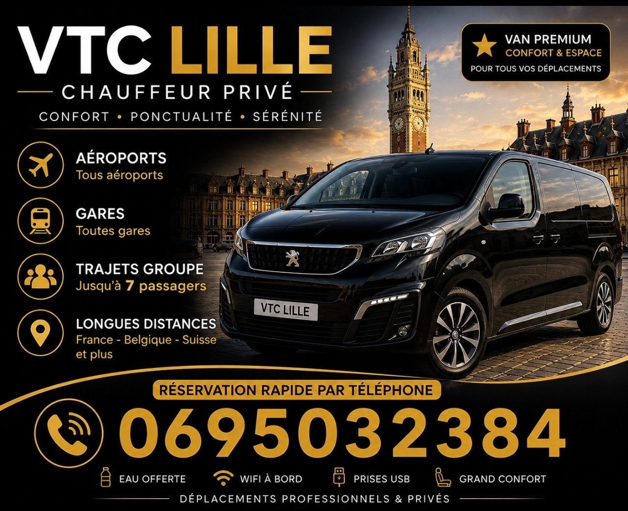 Transfer naar Lille, Chauffeursdiensten