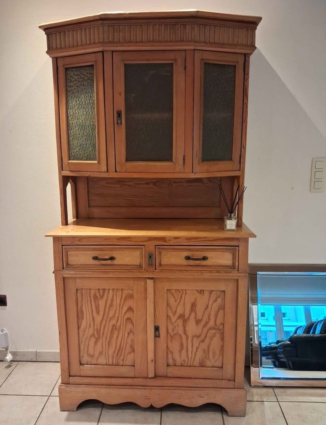 Mooie antieke vitrinekast spotprijs 50€, Ophalen, 100 tot 150 cm, 200 cm of meer, 25 tot 50 cm