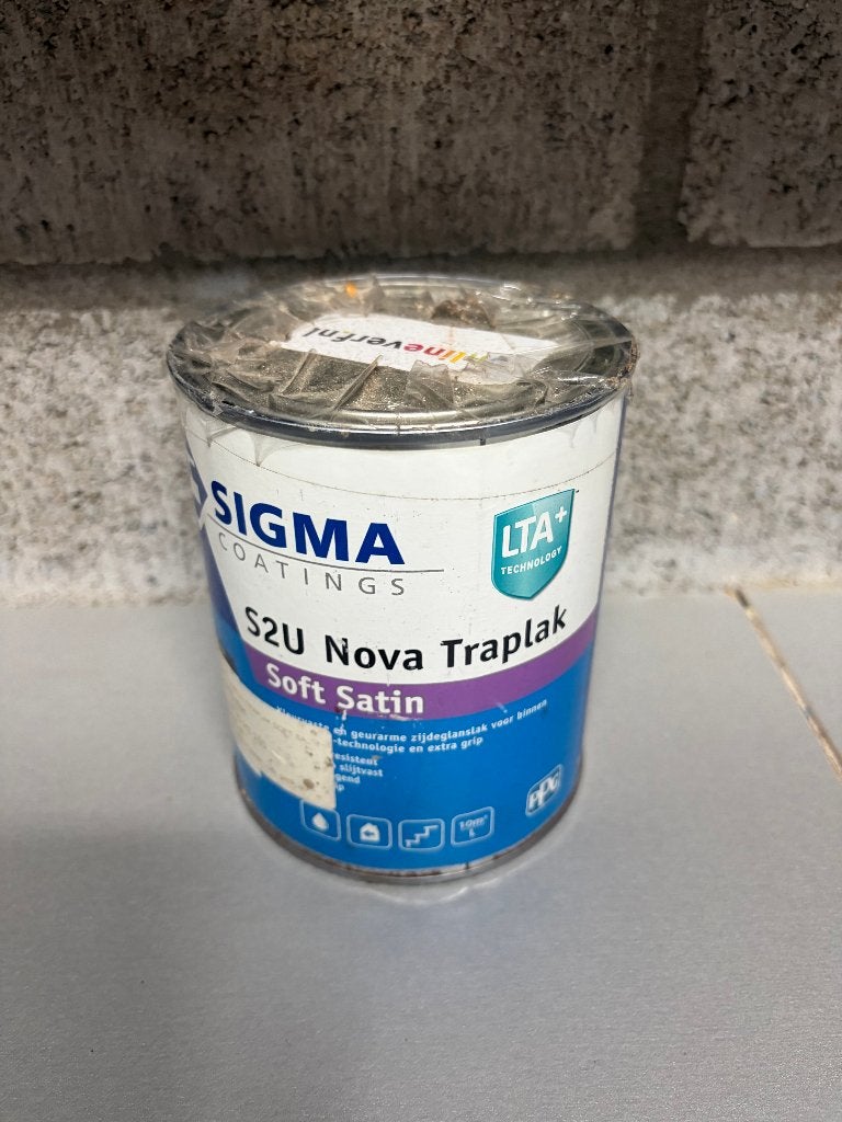 1L Sigma S2U Nova Traplak Soft Satin kleur Karwei IG PS-1021, Nieuw, Ophalen of Verzenden, Lak, Grijs