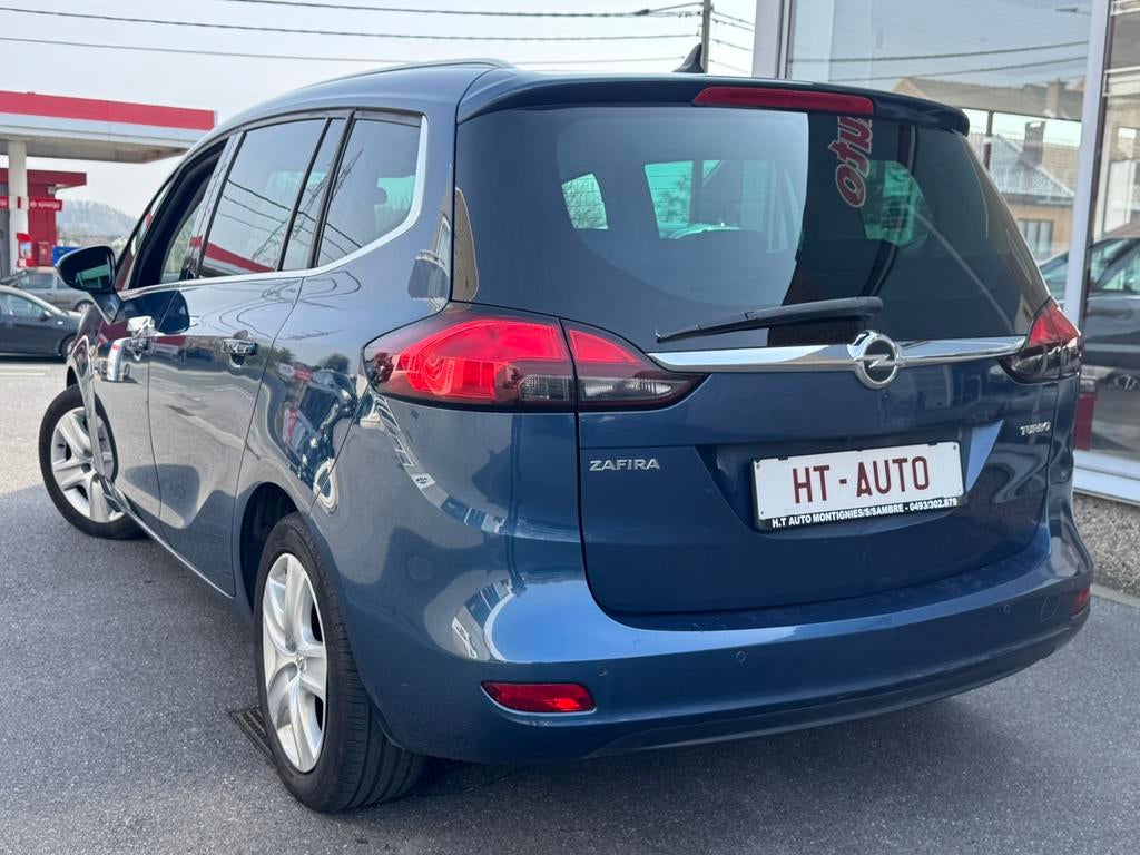 Opel Zafira tourer 1.4 Turbo/ Automaat/7 zitters/Airco/GPS, 4 cilinders, Blauw, 7 zetels, Bedrijf