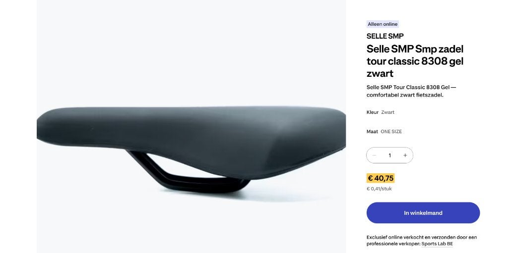 NIEUW Selle SMP Tour Classic 8308 Gel fietszadel – ZWART, Mountainbike, Nieuw, Ophalen of Verzenden, Smp