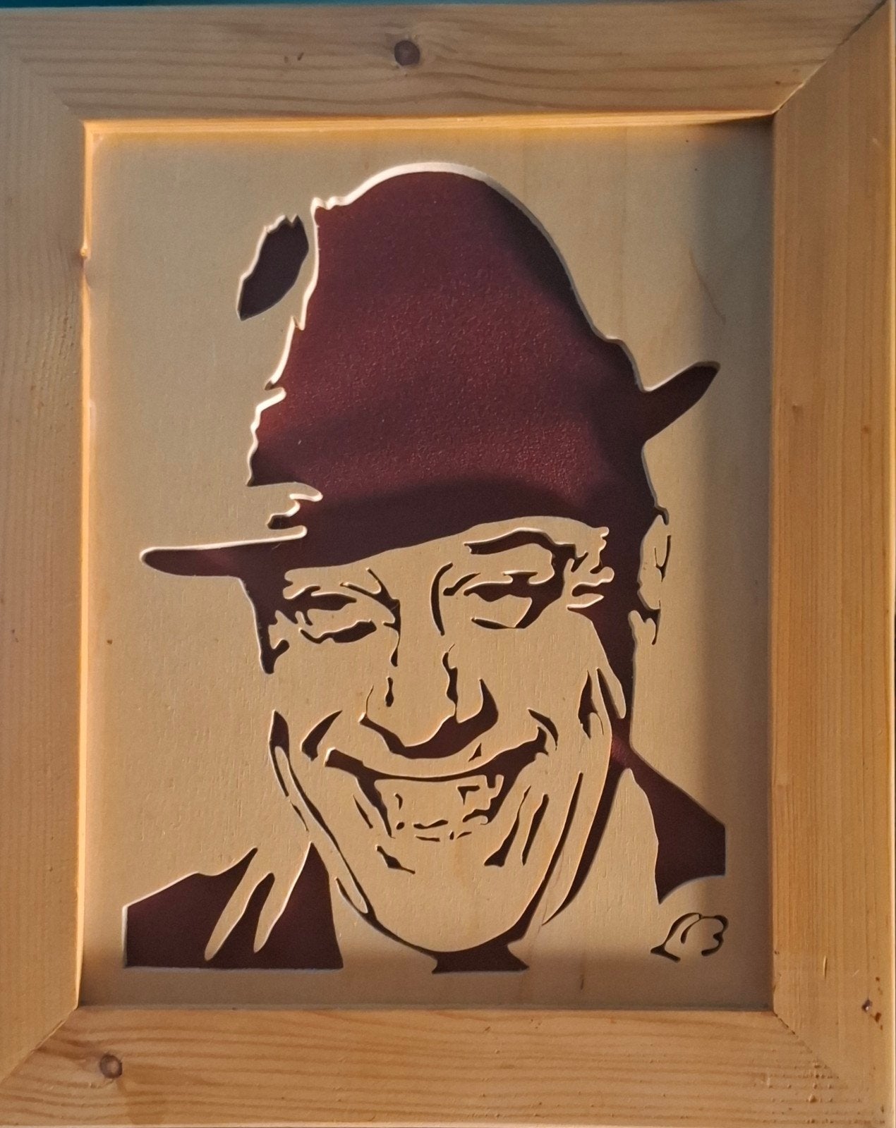 cadre en bois Fernandel, Antiquités & Art, Enlèvement ou Envoi, Bois