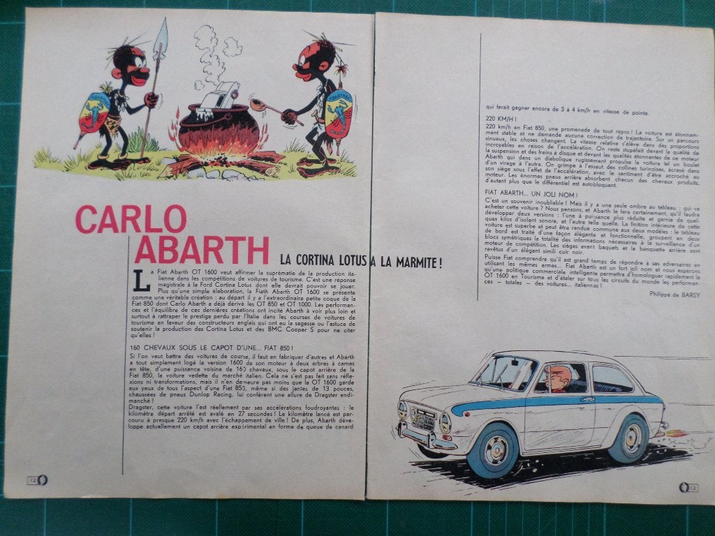 Fiat Abarth OT 1600 - publicité papier - 1965, Verzamelen, Merken en Reclamevoorwerpen, Ophalen of Verzenden, Gebruikt, Overige typen