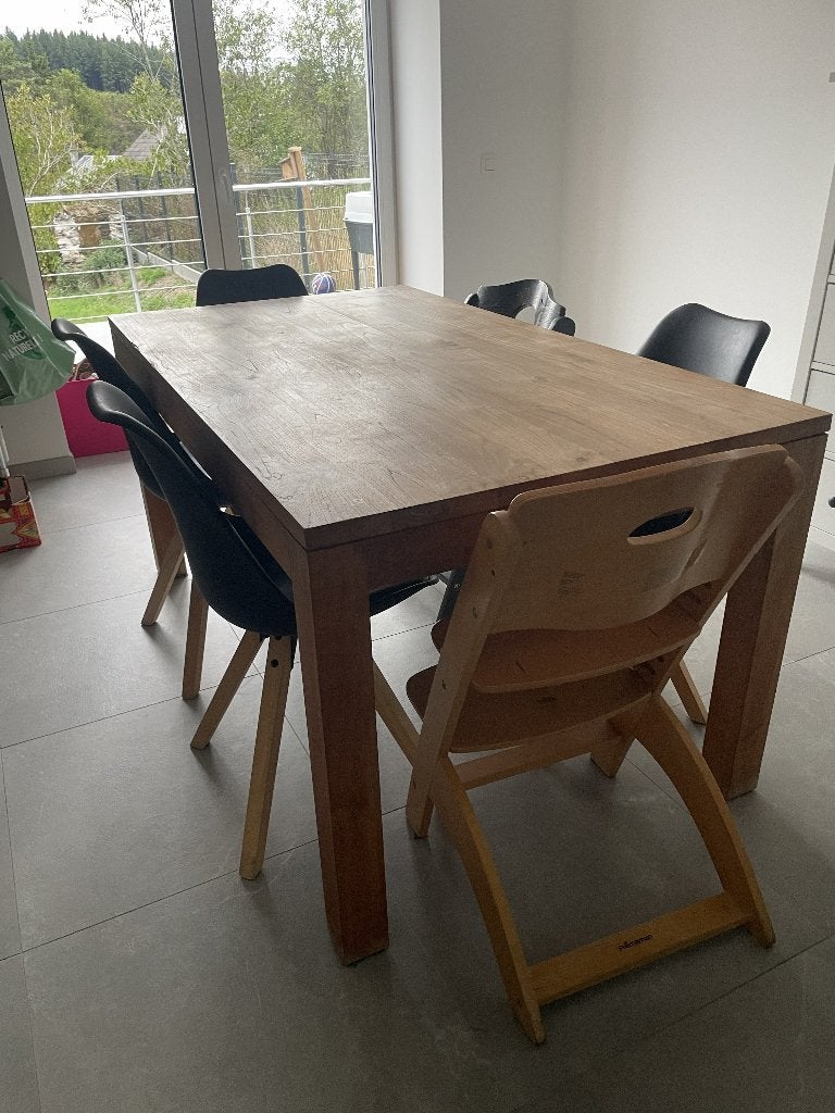 Table en bois massif, Maison & Meubles, Teck, 150 à 200 cm, Comme neuf, 50 à 100 cm