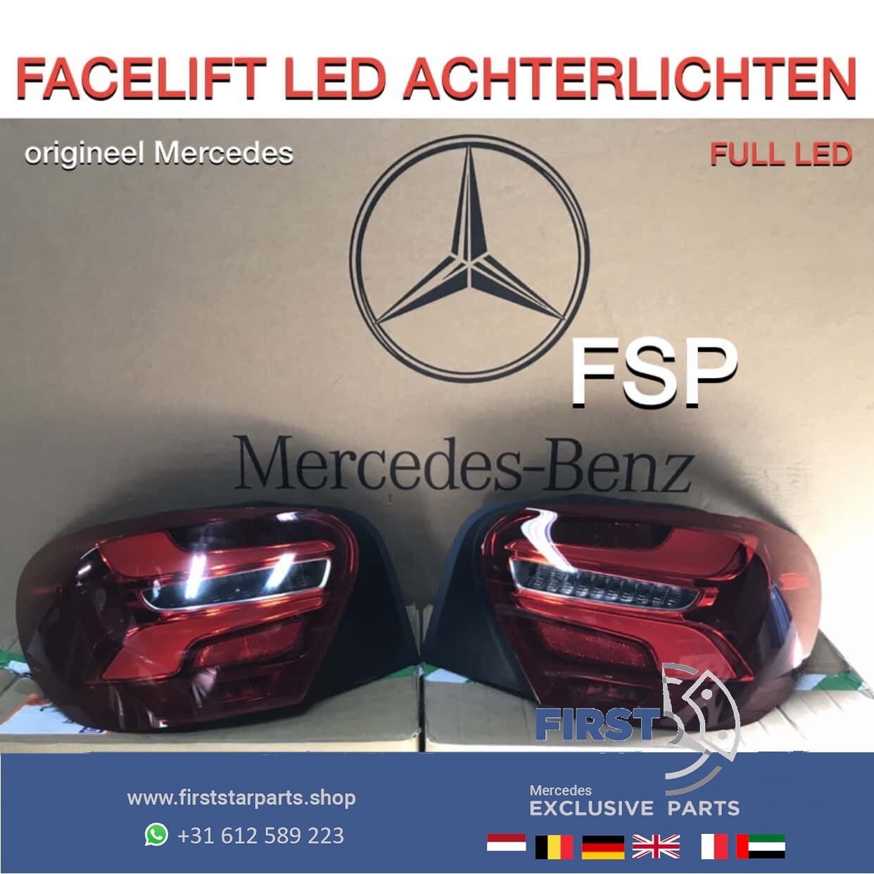 W176 A KLASSE VOL LED FACELIFT ACHTERLICHTEN LINKS RECHTS Me, Auto-onderdelen, Gebruikt, -, Ophalen of Verzenden, -