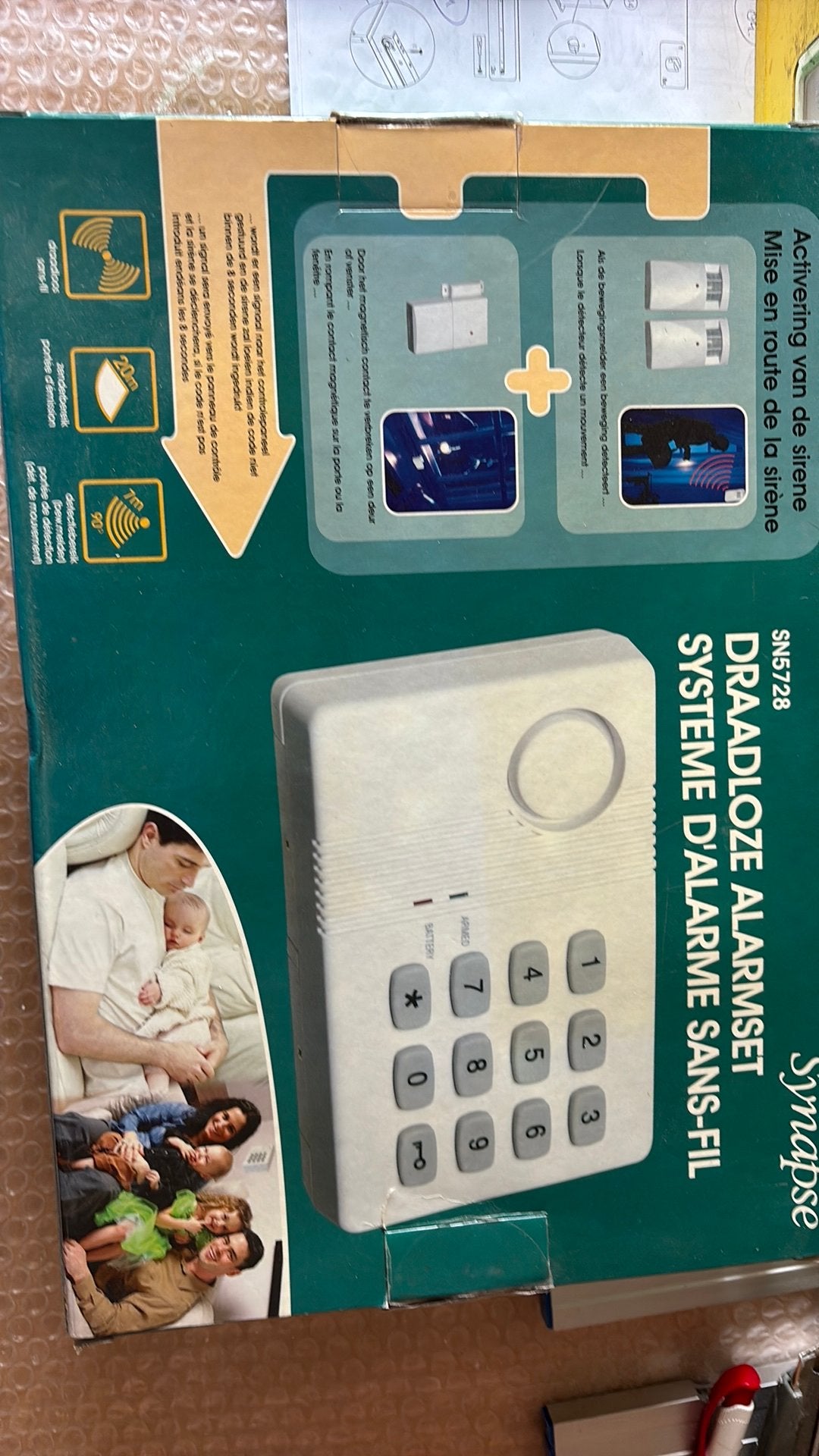 Draadloze Alarmset merk SYNAPSE, Ophalen, Beweging, Nieuw, Compleet systeem