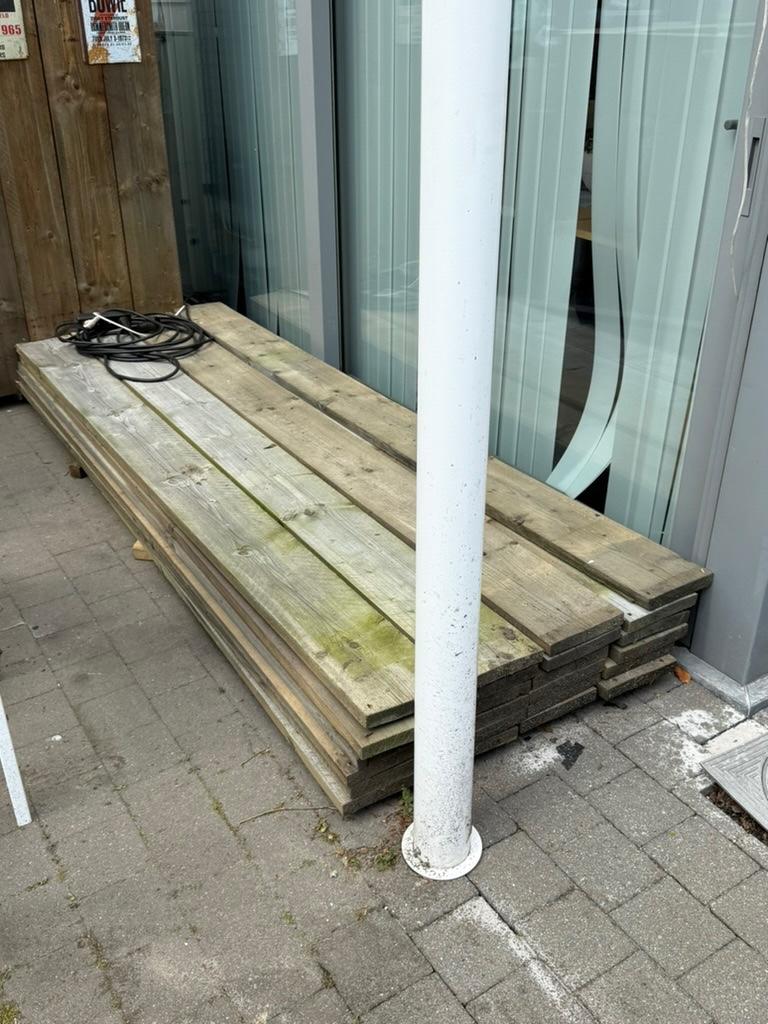 24 gebruikte steigerplanken, Doe-het-zelf en Bouw, Ophalen, Gebruikt, 25 tot 50 mm, 250 tot 300 cm