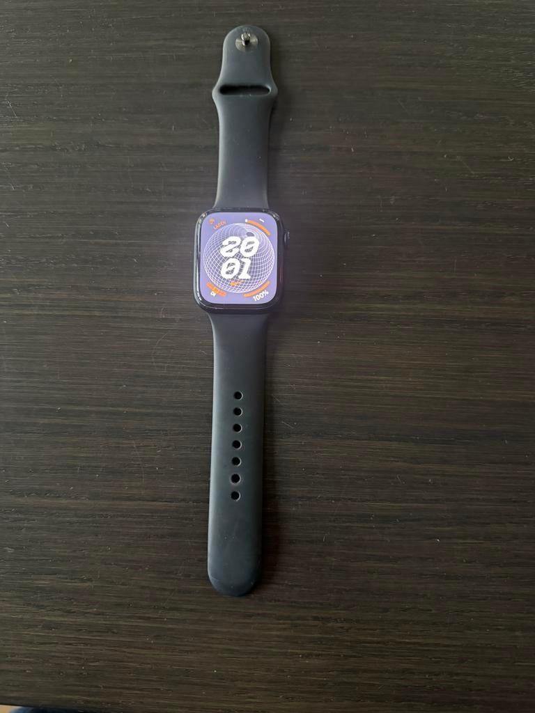Apple watch serie 8 45 mm, Ophalen, Gebruikt, Zwart, IOS