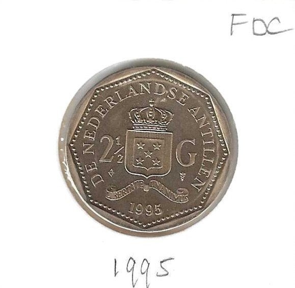 Nederlandse Antillen, 2 1/2 Gulden 1995, Enkel in sets., Enlèvement ou Envoi, Amérique du Sud, Monnaie en vrac