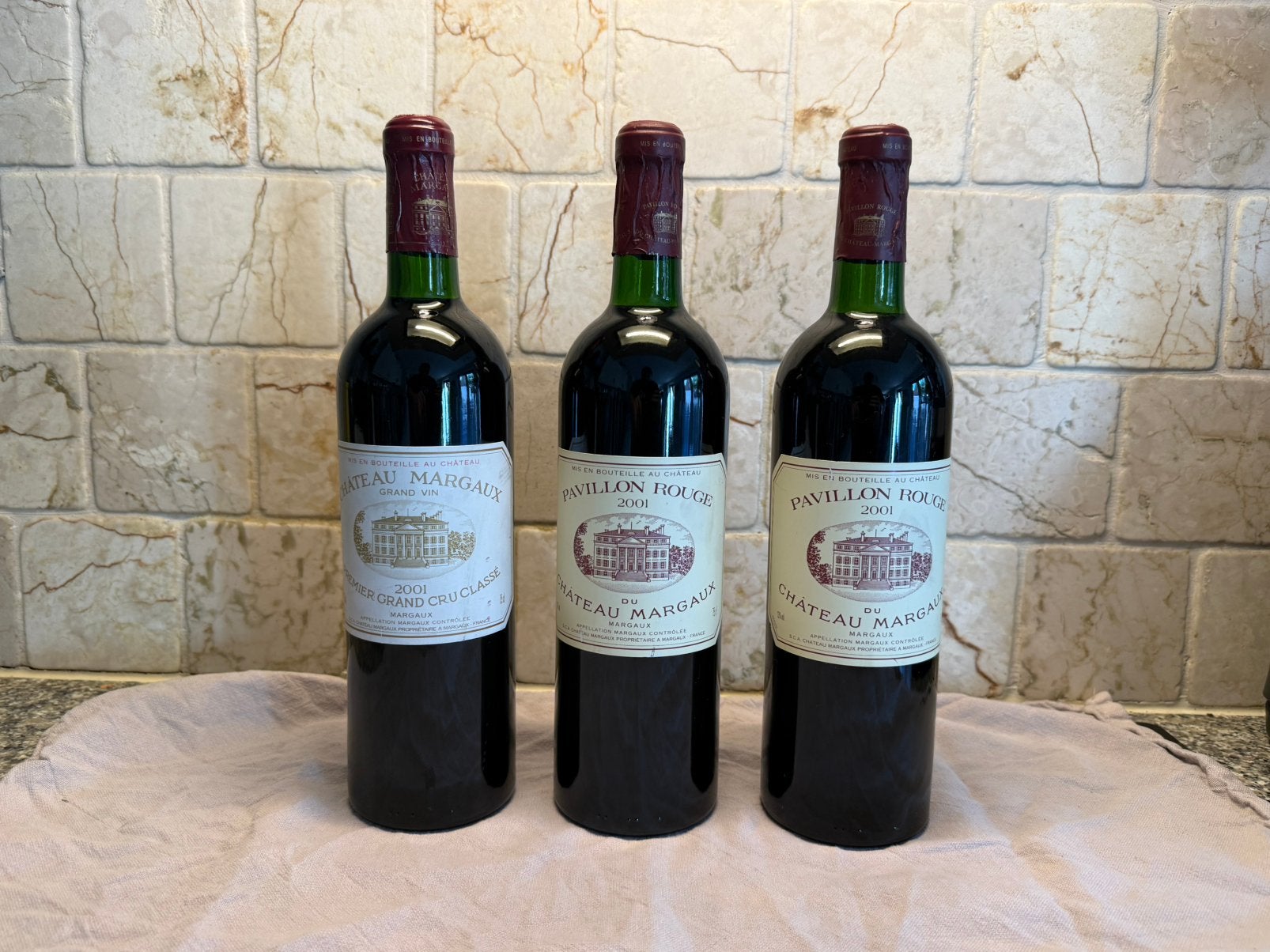 3 flessen Château Margaux, Verzamelen, Ophalen, Zo goed als nieuw
