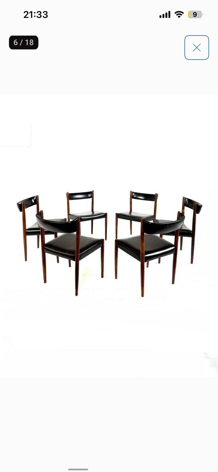 6 Vintage Design stoelen palissander, Ophalen, Stoel, Set