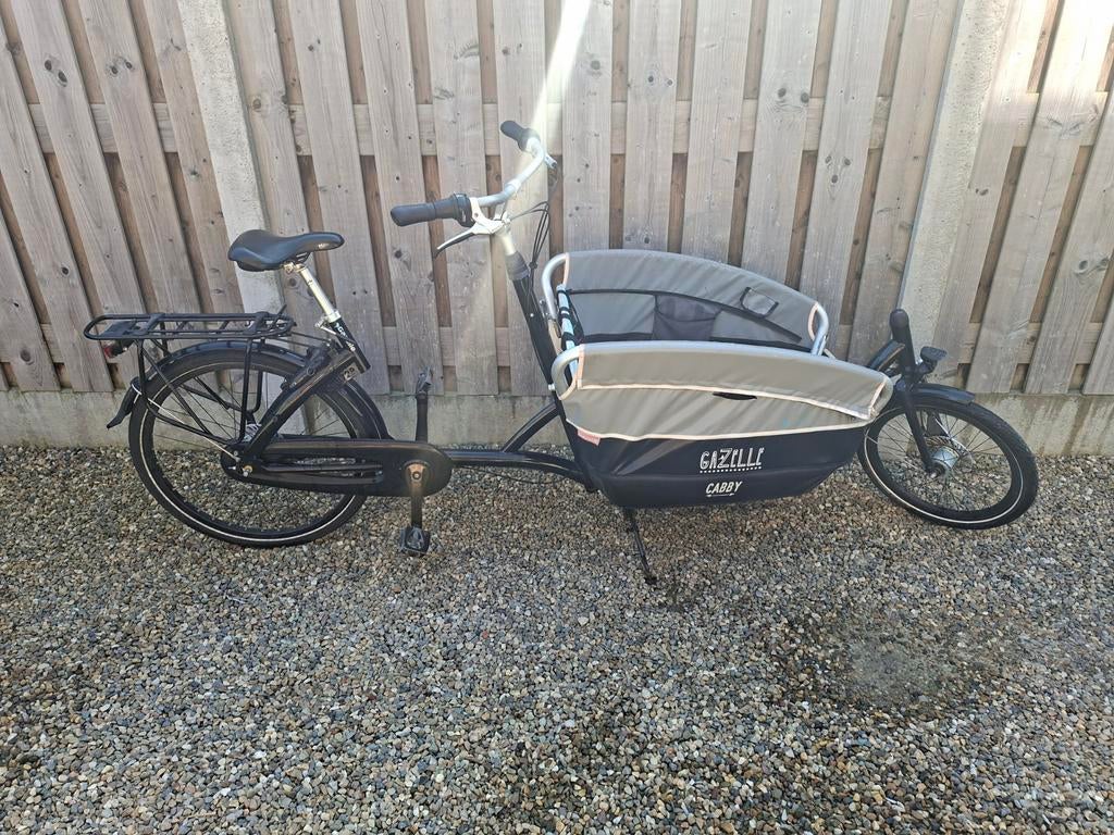 Bakfiets gazellen cabby, Fietsen en Brommers, Ophalen, Gebruikt, Opvouwbaar, 2 kinderen