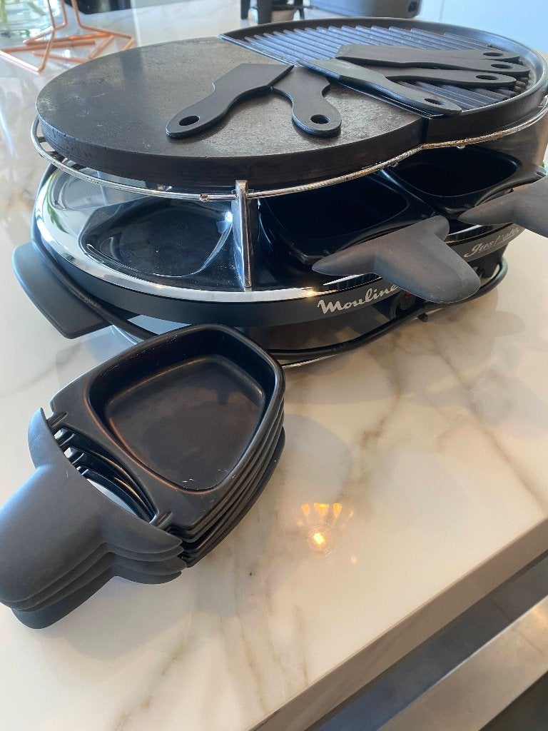 Raclette Moulinex Justo 8 personnes avec pierre, gril, Electroménager, Enlèvement, Utilisé, 8 personnes et plus