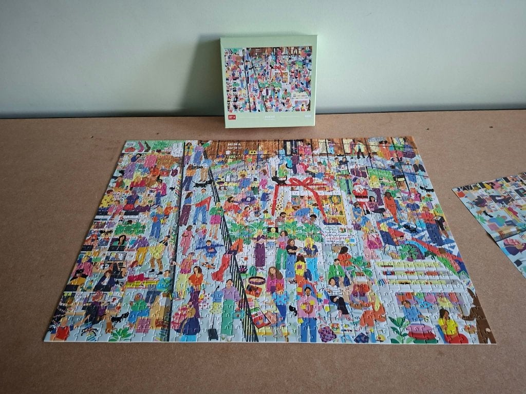 Puzzel: Een dagje in de "Hema" winkel NIEUWSTAAT, Ophalen of Verzenden, 500 t/m 1500 stukjes, Zo goed als nieuw, Legpuzzel