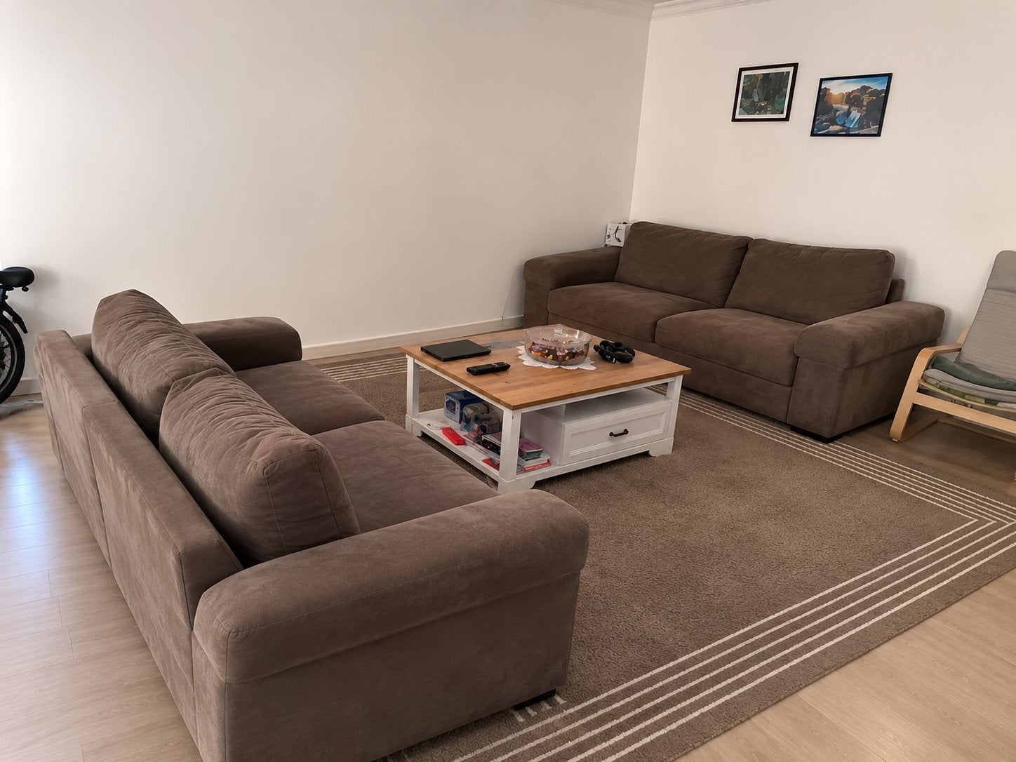 ️ Bruine Mooie complete zetelset – comfortabel & ruim, Enlèvement, Utilisé, Tissus, Modern