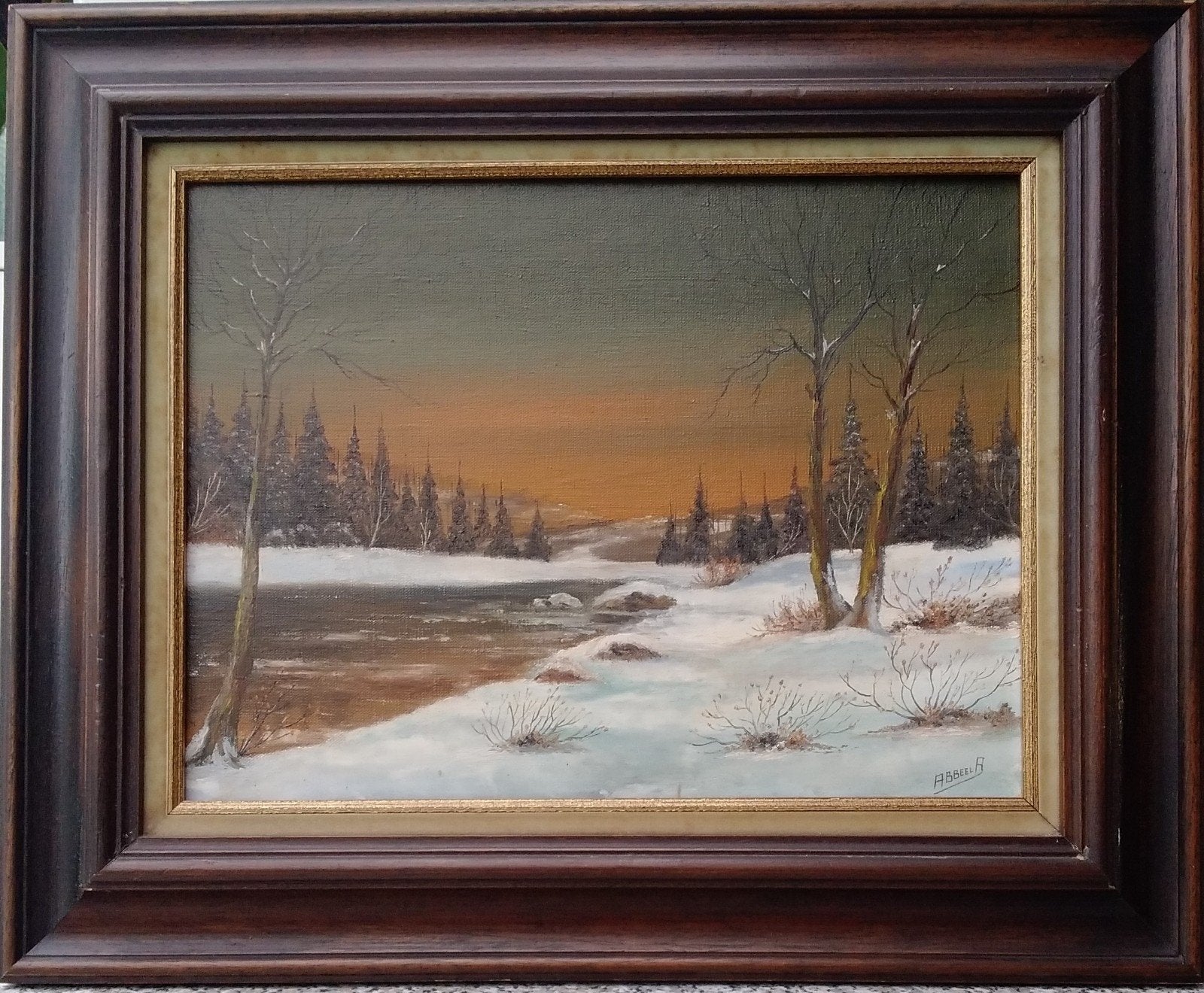 Klassiek winterlandschap, Antiek en Kunst, Kunst | Schilderijen | Klassiek, Ophalen, Klassiek