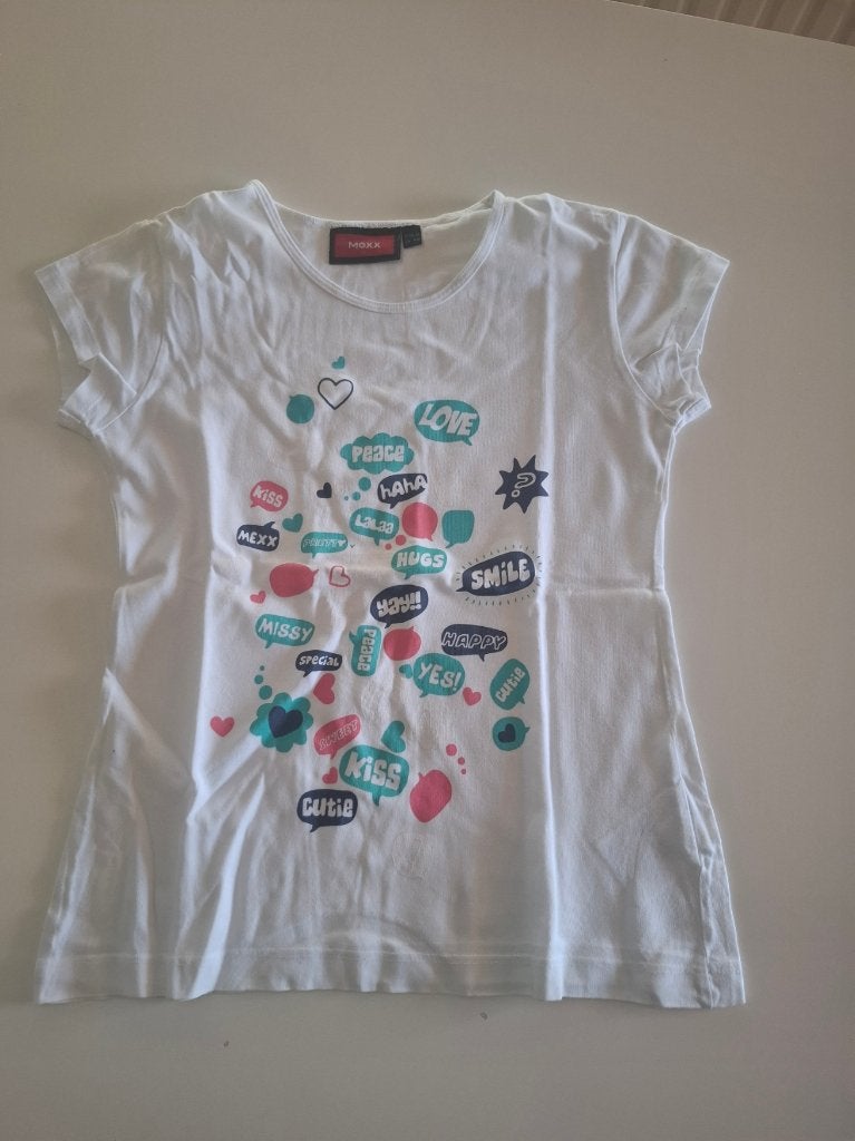 T-shirt MEXX blanc 134-140, Enfants & Bébés, Enlèvement ou Envoi, Chemise ou À manches longues, MEXX., Comme neuf