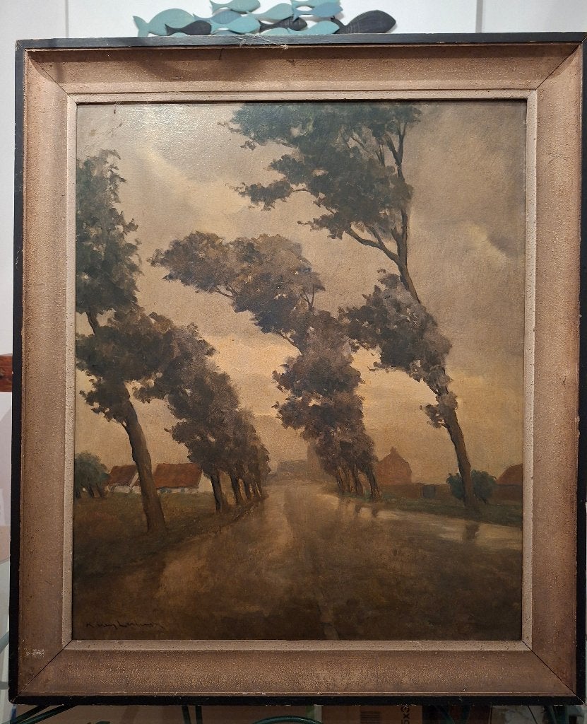 Peinture, Antiquités & Art, Enlèvement, Encadré, Paysage, Toile