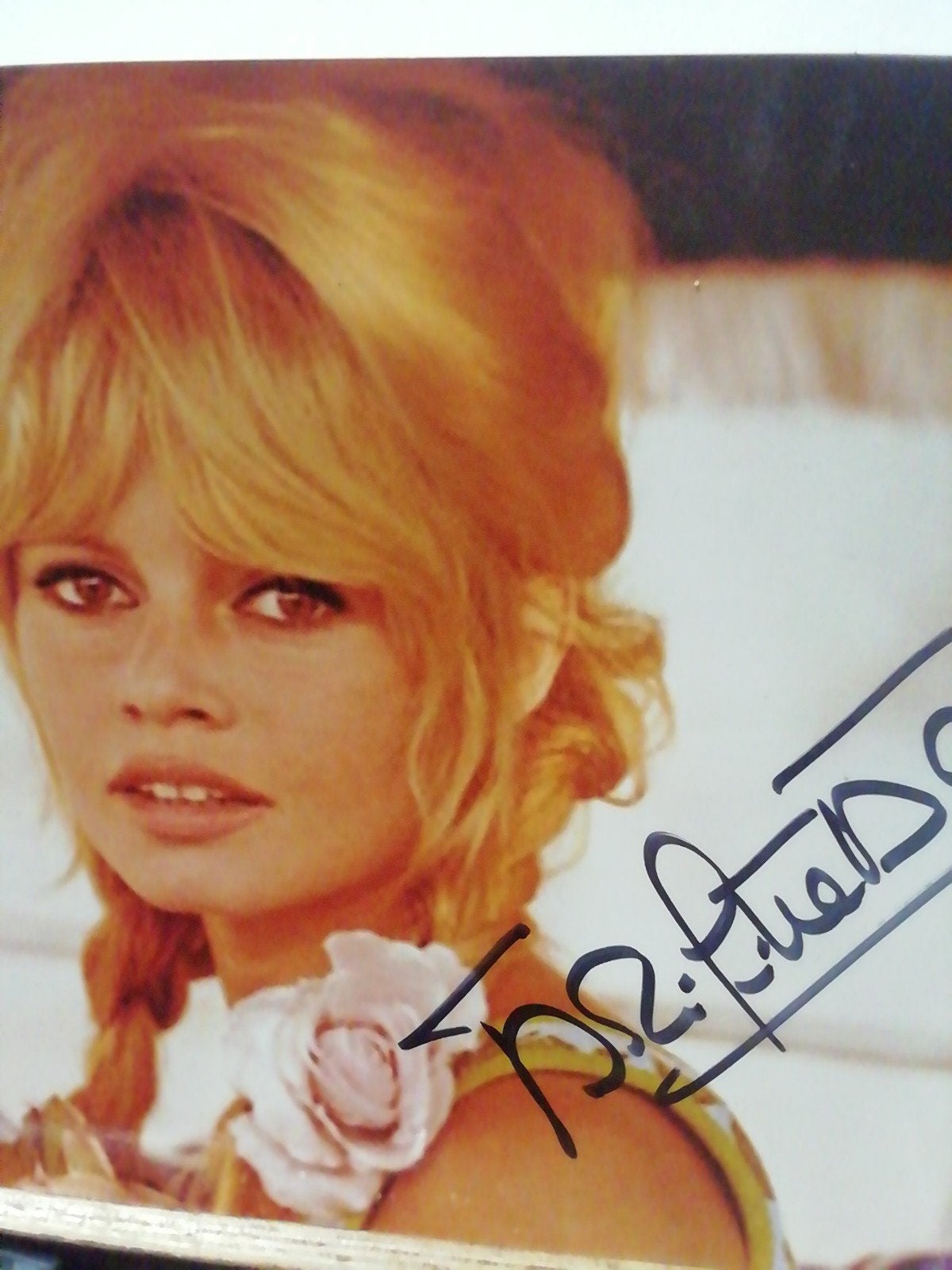 Brigitte Bardot met originele handtekening foto van Brigitte, Ophalen of Verzenden