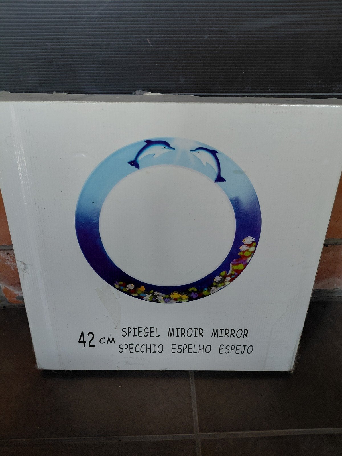 Spiegel 42 cm met dolfijnen, Ophalen of Verzenden