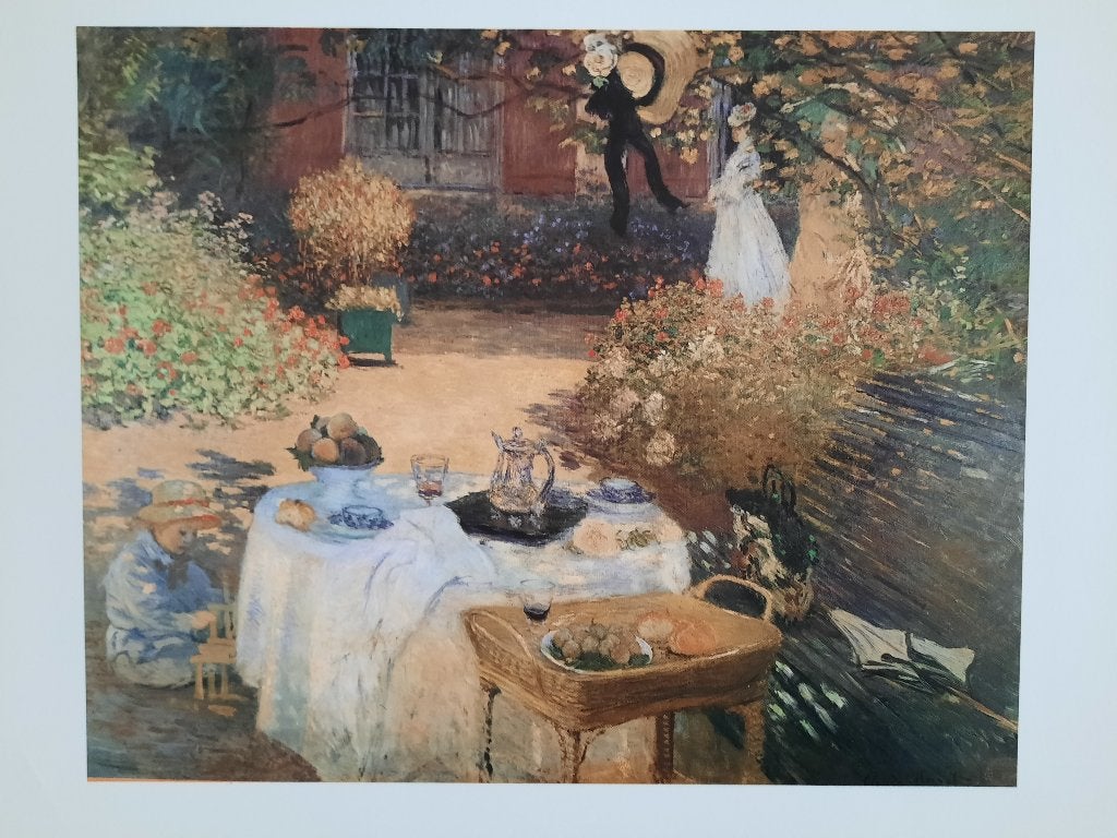 print / Claude Monet / Le déjener / 30 x 24, Antiek en Kunst, Kunst | Schilderijen | Klassiek, Ophalen of Verzenden, Impressionistisch
