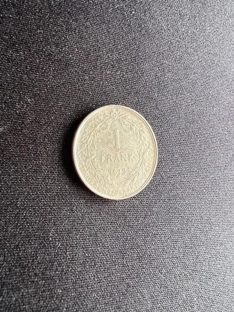 munt BE 1fr albert I zilver 1912, Postzegels en Munten, Zilver, Ophalen of Verzenden, Losse munt, Zilver