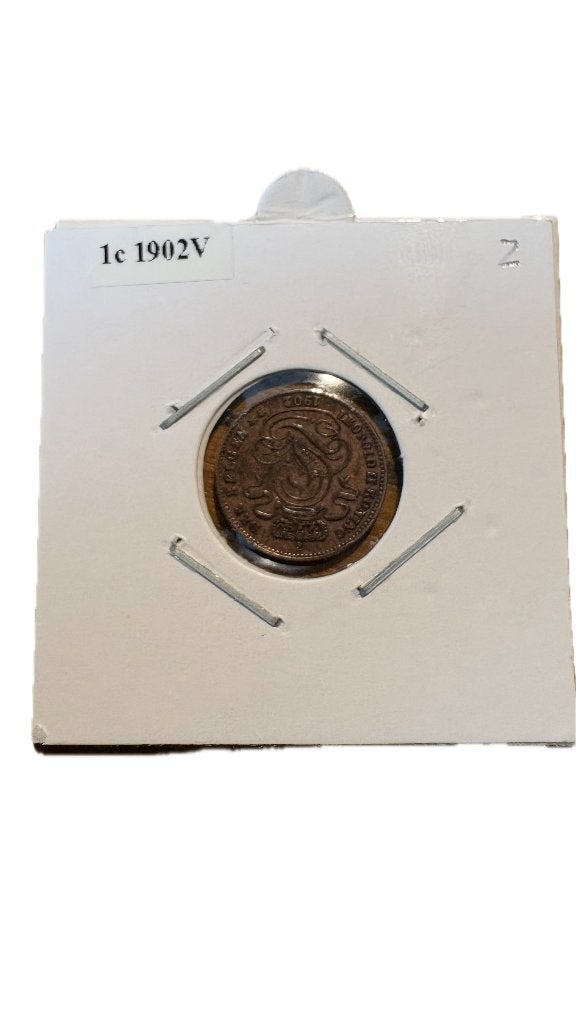 LEOPOLD II: 1 cent 1902V, Postzegels en Munten, Ophalen of Verzenden